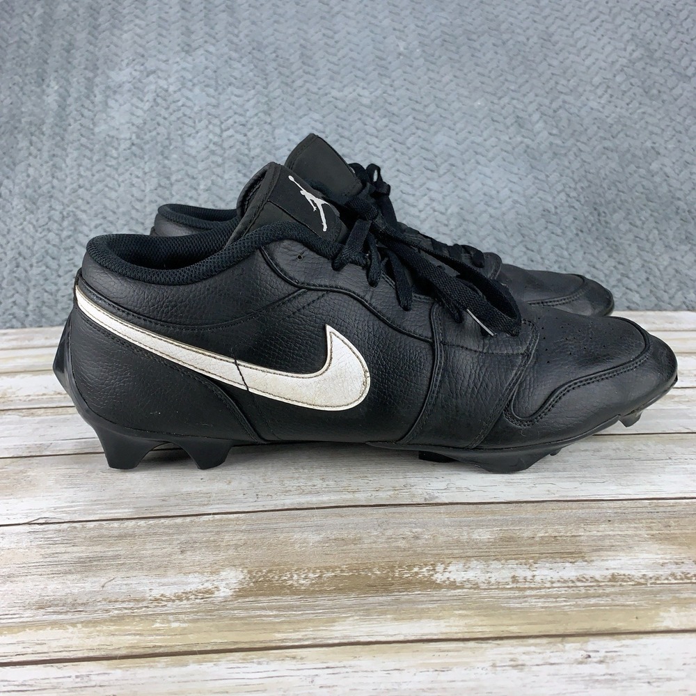 Nike Air Jordan 1 Low TD Football Cleats Mens Size 14.5 Black White FJ6245-001